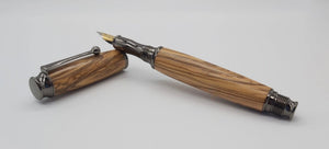 Bethlehem Olive wood Fountain pen - gun metal coloured fittings DevonPens
