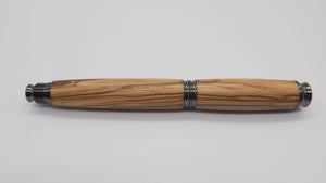 Bethlehem Olive wood Fountain pen - gun metal coloured fittings DevonPens