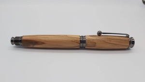 Bethlehem Olive wood Fountain pen - gun metal coloured fittings DevonPens
