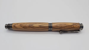 Bethlehem Olive wood Fountain pen - gun metal coloured fittings DevonPens