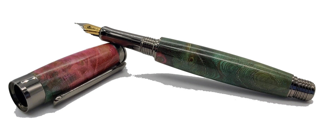 Burr Elm - fountain pen in double dyed and stabilised Elm Burr DevonPens