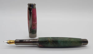 Burr Elm - fountain pen in double dyed and stabilised Elm Burr DevonPens