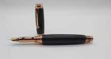 English Fountain pen handmade in Ancient English Bog Oak - Rose gold DevonPens