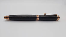 English Fountain pen handmade in Ancient English Bog Oak - Rose gold DevonPens