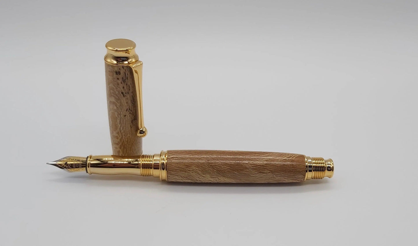 Fountain pen in Lacewood from Powderham Castle Devon. DevonPens
