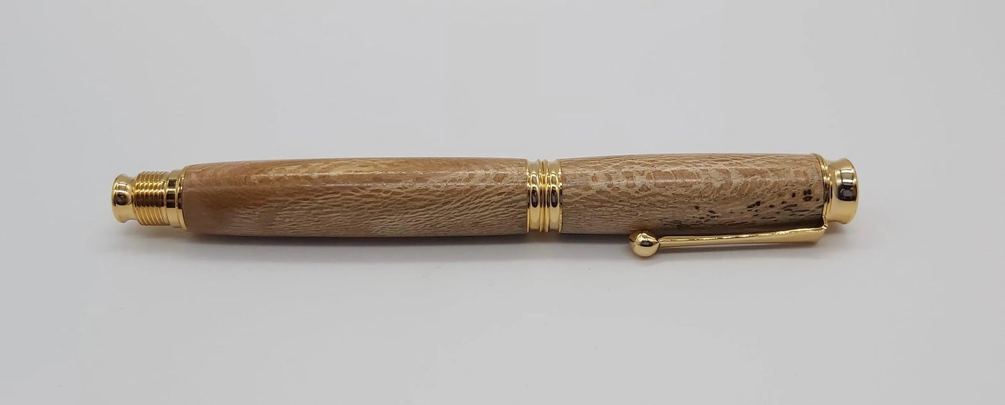 Fountain pen in Lacewood from Powderham Castle Devon. DevonPens