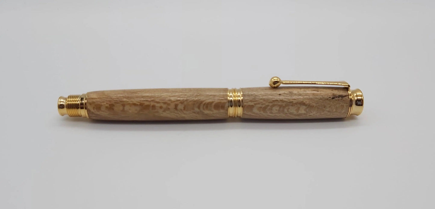 Fountain pen in Lacewood from Powderham Castle Devon. DevonPens