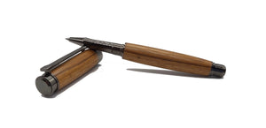 HMS Cornwall Teak rollerball pen - gun metal DevonPens
