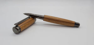 HMS Cornwall Teak rollerball pen - gun metal DevonPens