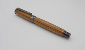 HMS Cornwall Teak rollerball pen - gun metal DevonPens