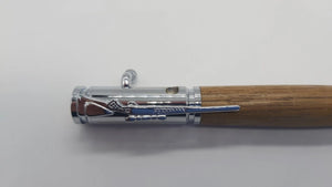 HMS Hermes Teak "Lock n Load" ballpoint pen. DevonPens