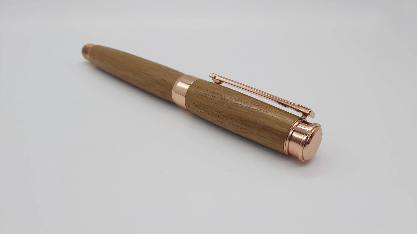HMS Hermes Teak fountain pen. DevonPens