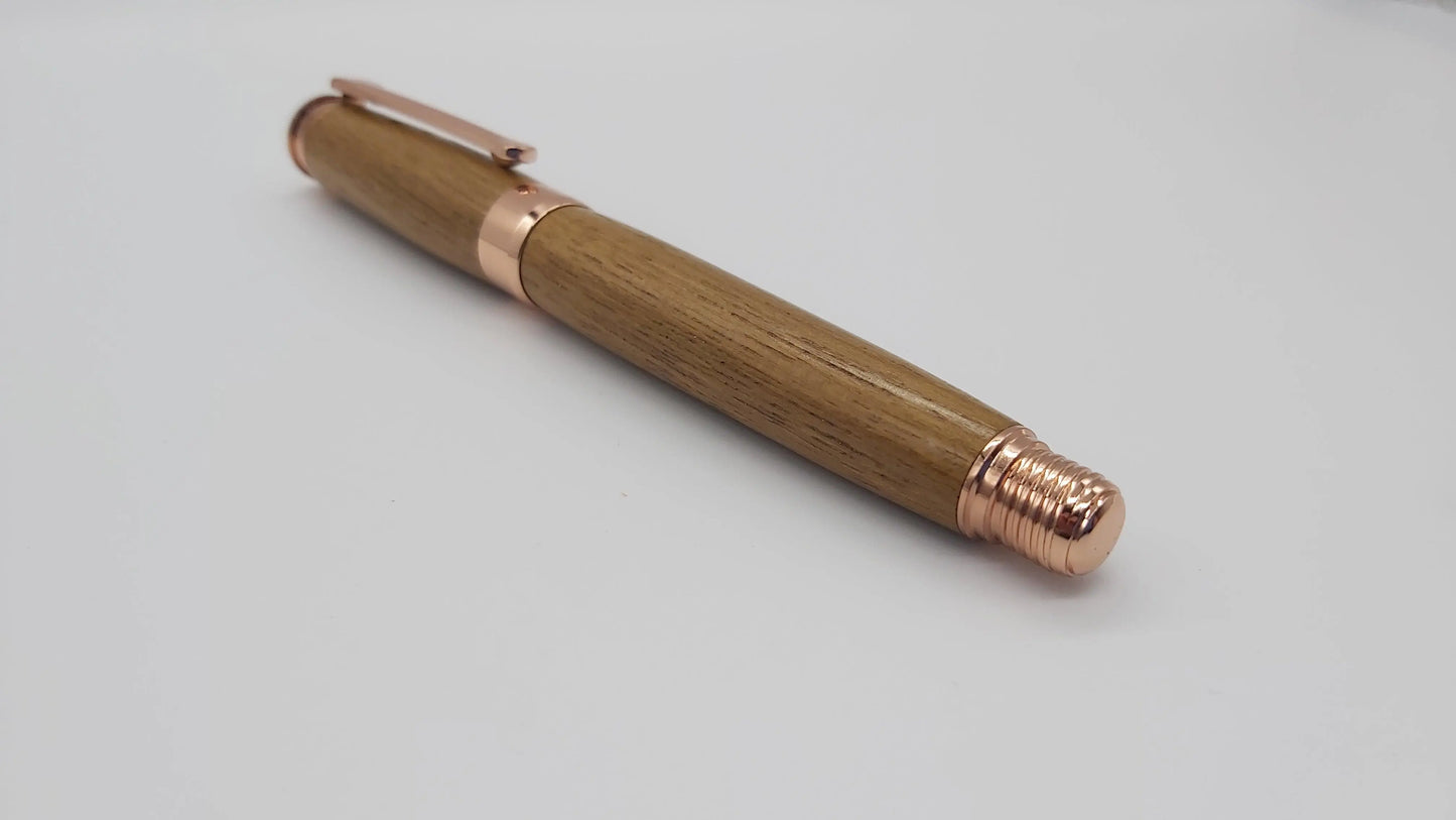 HMS Hermes Teak fountain pen. DevonPens
