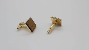 HMS Hermes (R12) Teak cufflinks - gold plated DevonPens