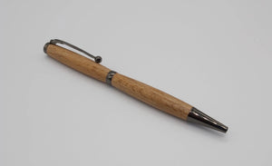 Handmade Ballpoint pen in Buckland Abbey Beech with black titanium DevonPens