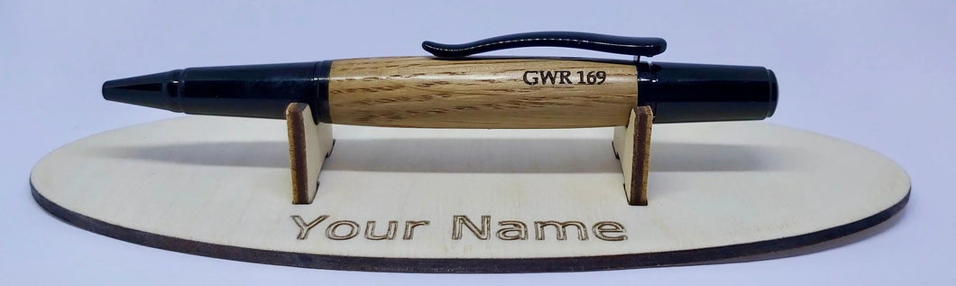 Pen rest- personalised wooden pen rest DevonPens