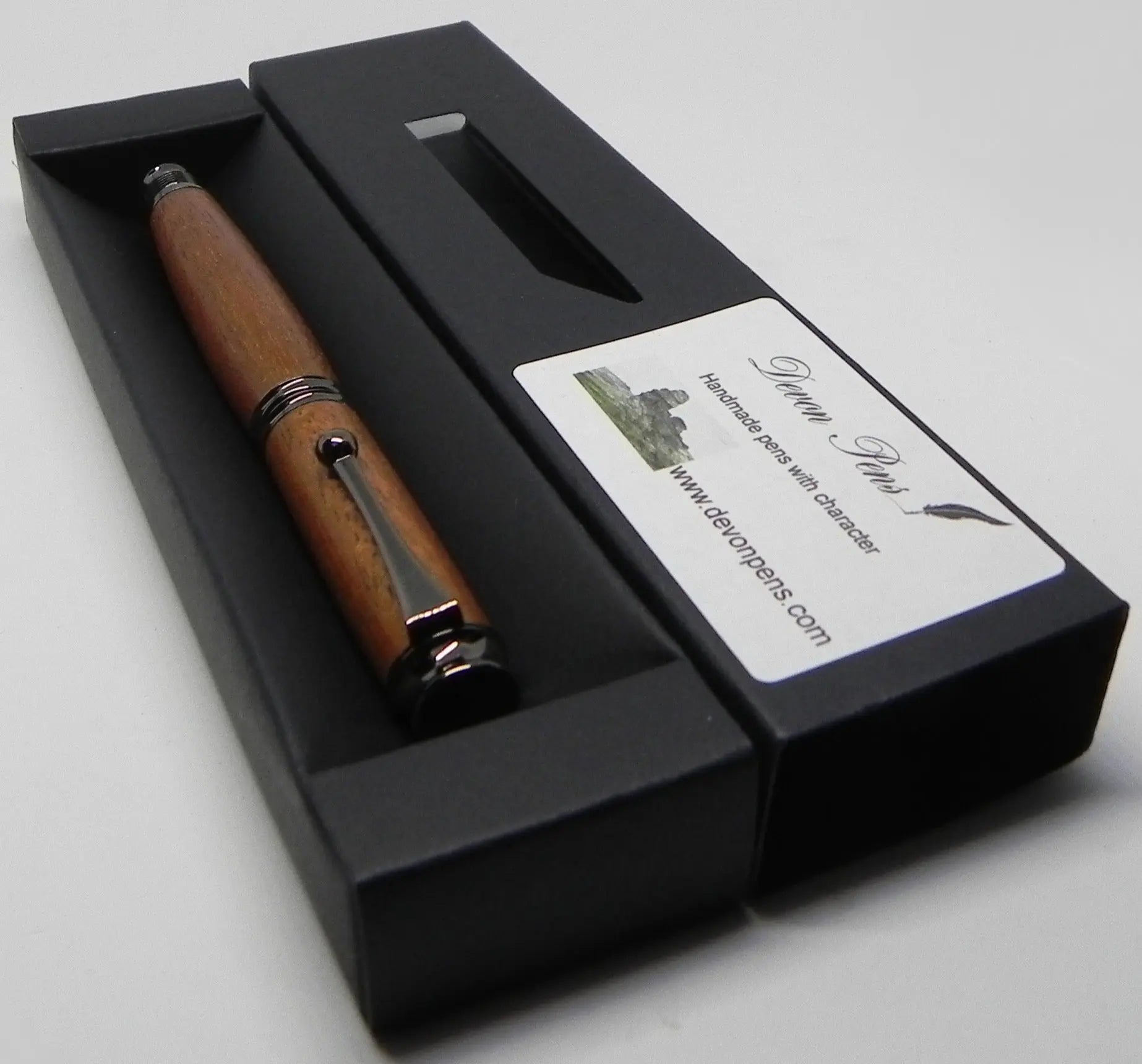 Rollerball pen in African Mahogany from W2180 Railway carriage DevonPens