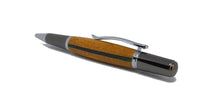 Thin Green line - Ballpoint pen handmade in Iroko wood from Phoenix Wharf, Plymouth. DevonPens
