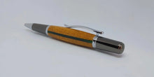 Thin Green line - Ballpoint pen handmade in Iroko wood from Phoenix Wharf, Plymouth. DevonPens